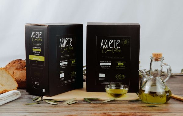 Aceite de Oliva Virgen Extra ecológico: Arbequina + Royeta de Asque. Caja de 6x3L.